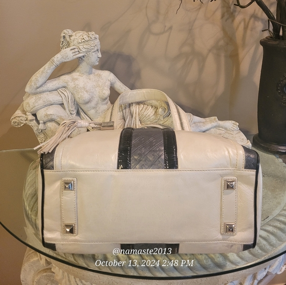 L.A.M.B. by Gwen Stefani Leather Frosted Satchel Luxury Designer Handbag #544 - Picture 15 of 15